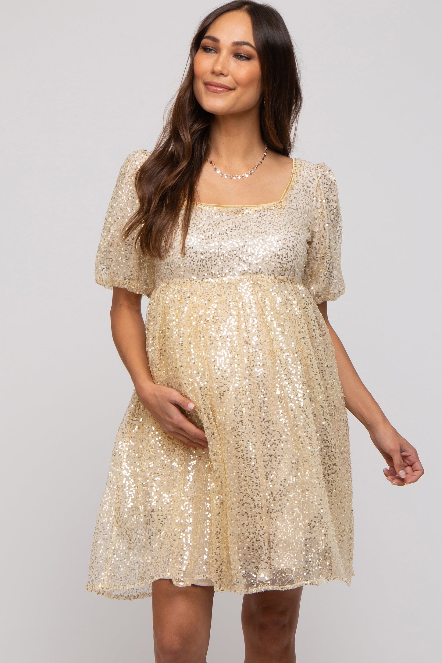 gold baby shower dress